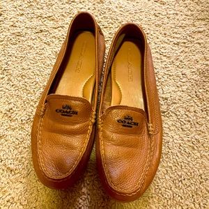 Coach Womens Camel Leather Loafers